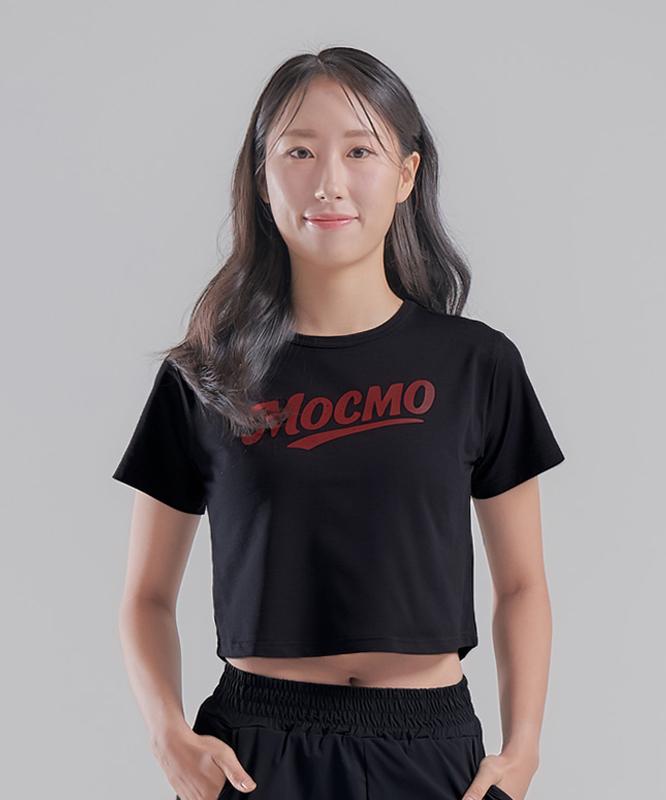 Укороченная футболка с коротким рукавом Mokeumo Mocmo с надписью Crack