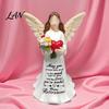 Healing Gifts for Retired Colleagues Faceless Angel Statue with Heart Flowers, Hand Painted Resin Artistic Synthetic Crafts Figurine, Decorative