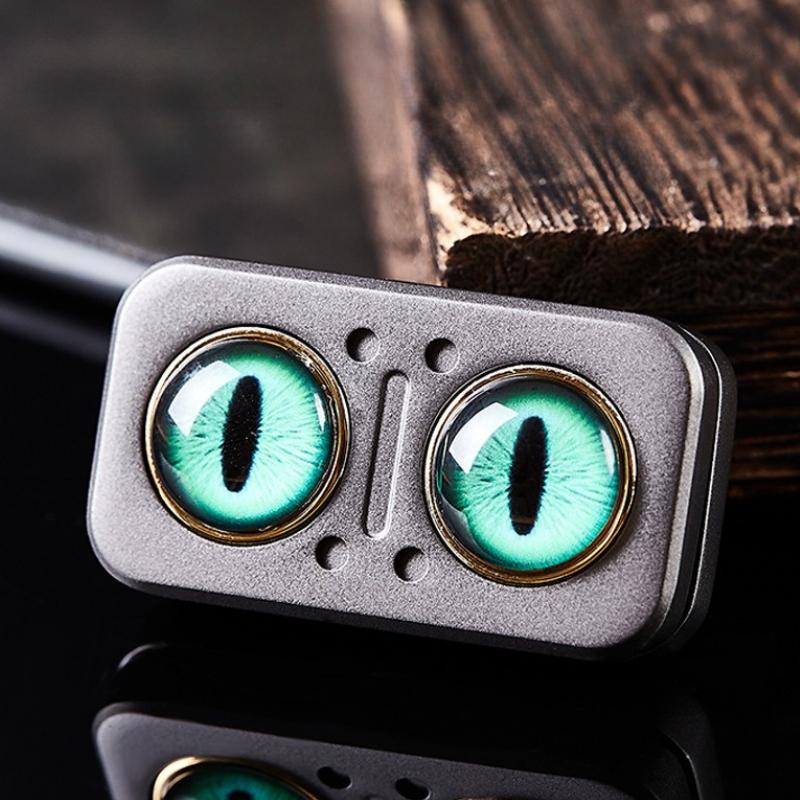 Owl Rotating Mechanical Slider Magnetic Push Card Clicker Fidget Spinner Pushing Plate Edc Alloy Stress Relief Sensory Toy