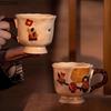 Cute Fairy Tale Painted Ceramic Mug Cup&saucer Dining Table Coffee Cup Milk Tea Mugs Afternoon Tea Teacup Fruit Juice Container