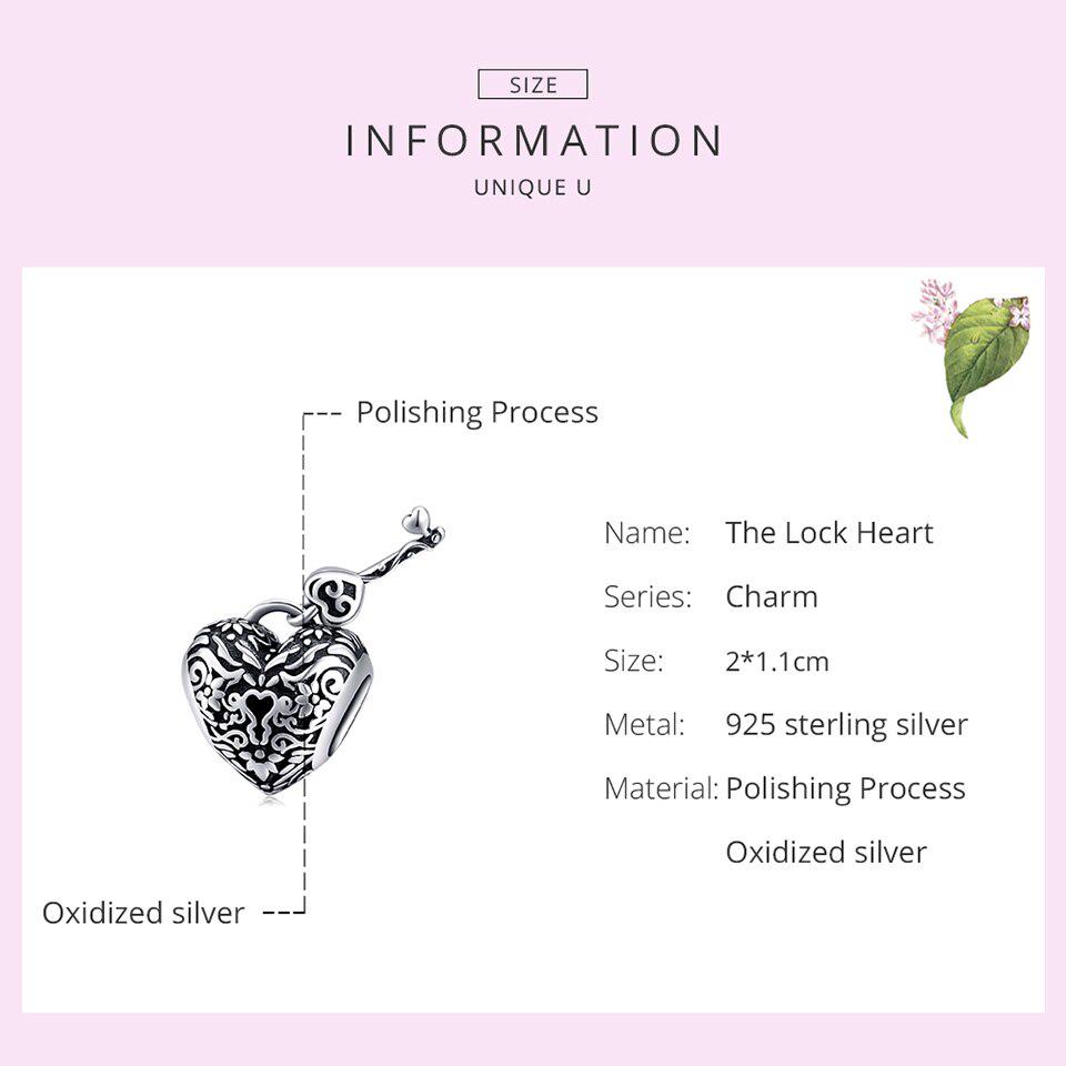 Подвеска BAMOER Heart Lock и Key Girl Power для оригинального браслета, подвеска из стерлингового серебра 925 пробы