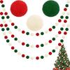 Christmas Ornament 20 Ball Cute Pastel Pompom Strings Colorful Pom Pom Garland for Holiday Parties Home Decoration