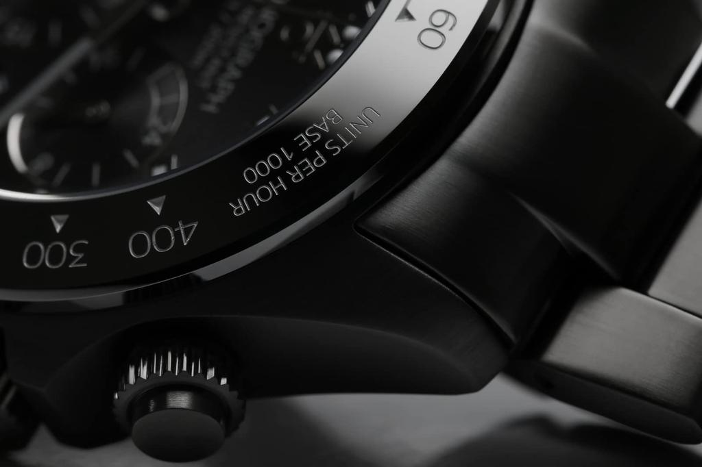 Часы-хронограф Hyakuichi, водонепроницаемые, 20 АТМ, кварцевые, с керамическим безелем, полностью черные [HYAKUICHI 101] No.11IP, мужские, для дайвинга, IP-BBB