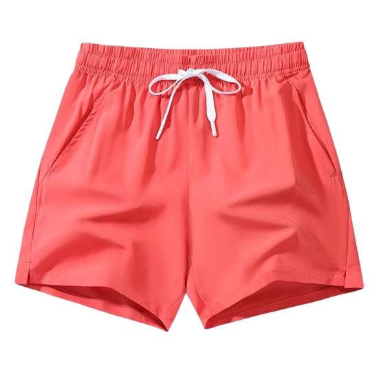 Мужские летние шорты с эластичной талией, регулируемые спортивные шорты на шнурке с карманами, однотонные широкие шорты