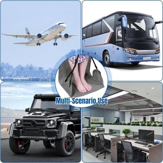 Гамак для ног в самолете, регулируемая длина, широкая платформа, основание, подставка для ног, портативный офисный гамак для отдыха ног, устанавливаемый под столом, необходимые вещи для путешествий