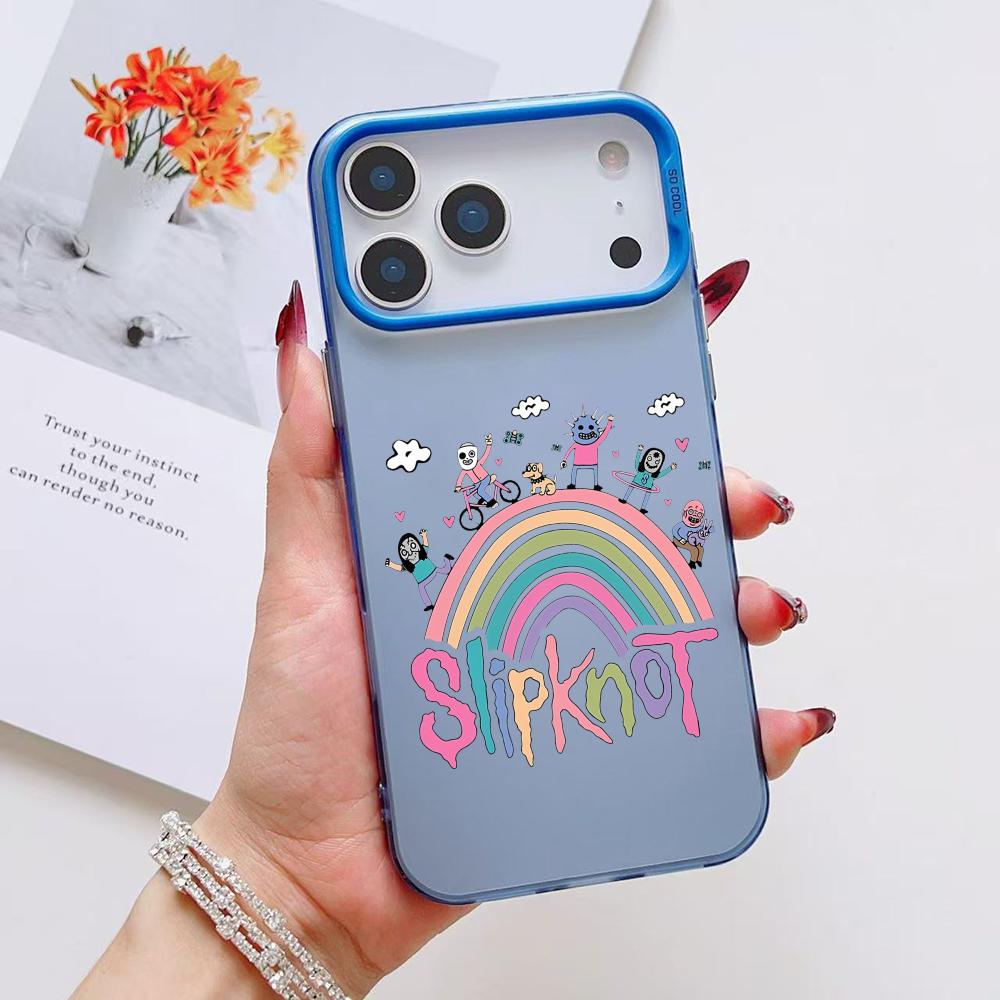 Смешной мультяшный чехол S-Slipknots для iPhone 17 16 15 14 13 12 11 Pro Max Air Матовый Лазерный Аврора Ударопрочный Funda