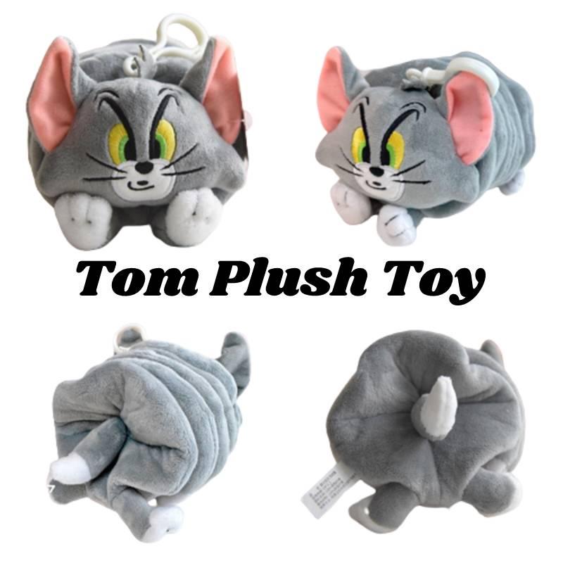 Плюшевая игрушка Hugkis Том Кот, фигурка с вибрирующей пружиной, милый мультяшный кулон-кукла для подвешивания, высота 13 см, авторизованное издание