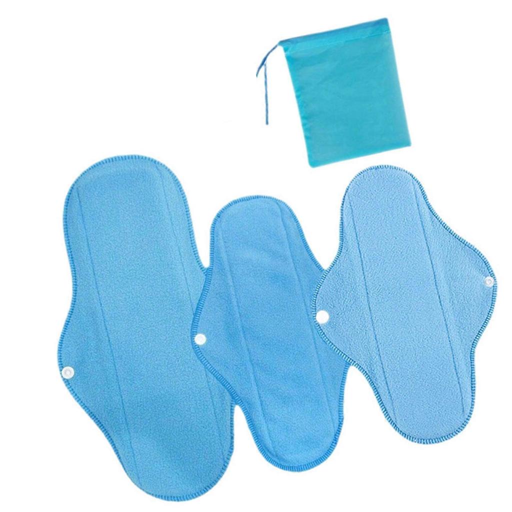 4PCS/Set Soft Flannel Washable Menstrual Pads Leak Proof Menstrual Pads For Travel And Home Use Blue