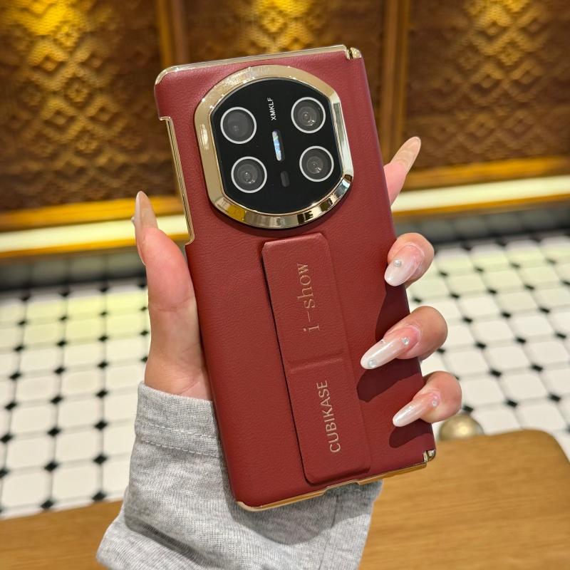 Премиальный кожаный чехол для телефона Huawei Mate XT XTs X7 X6 X5 с двойным шарниром, защитой, противоскользящей полосой для пальцев, складная крышка