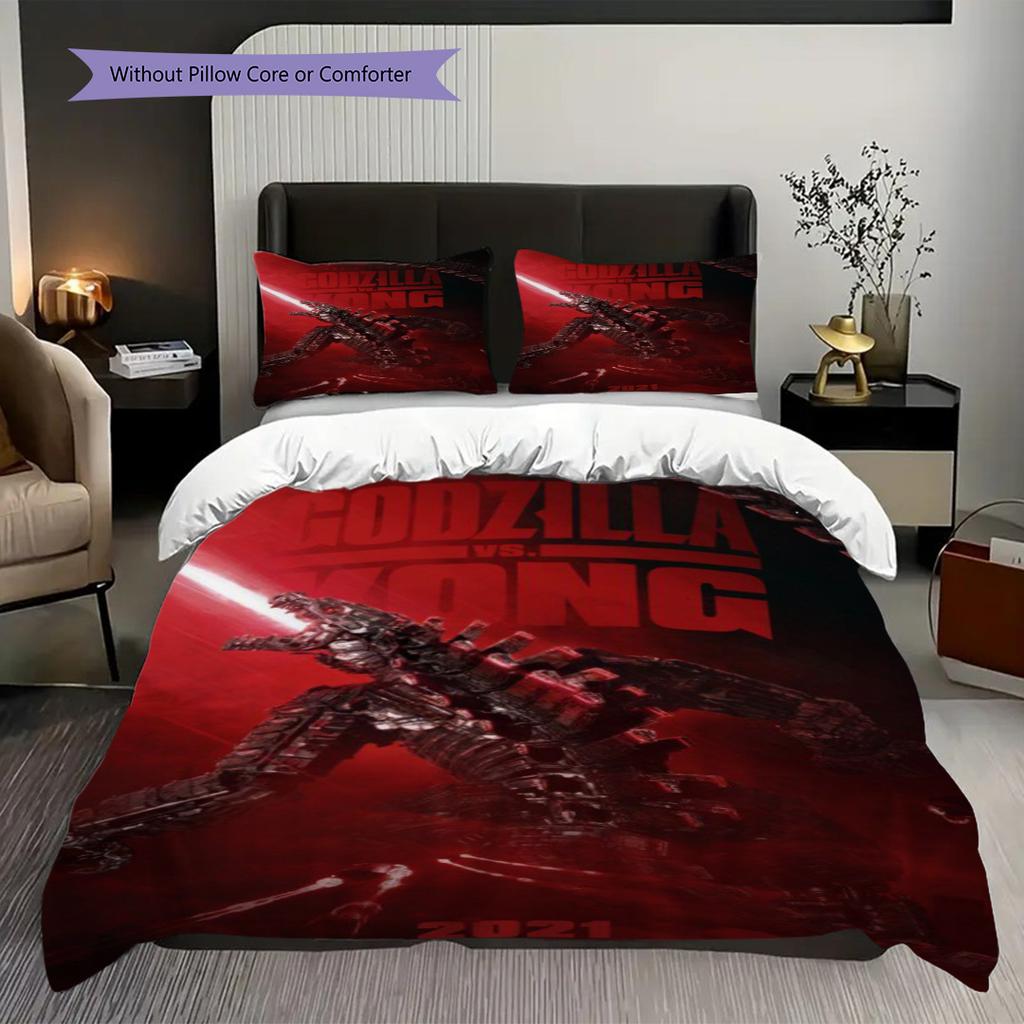 Godzilla Minus One Epic Battle Bedding 1 Duvet Cover 2 Pillowcase Without Core Soft And Comfortable Bedding Set Christmas Birthday Gift