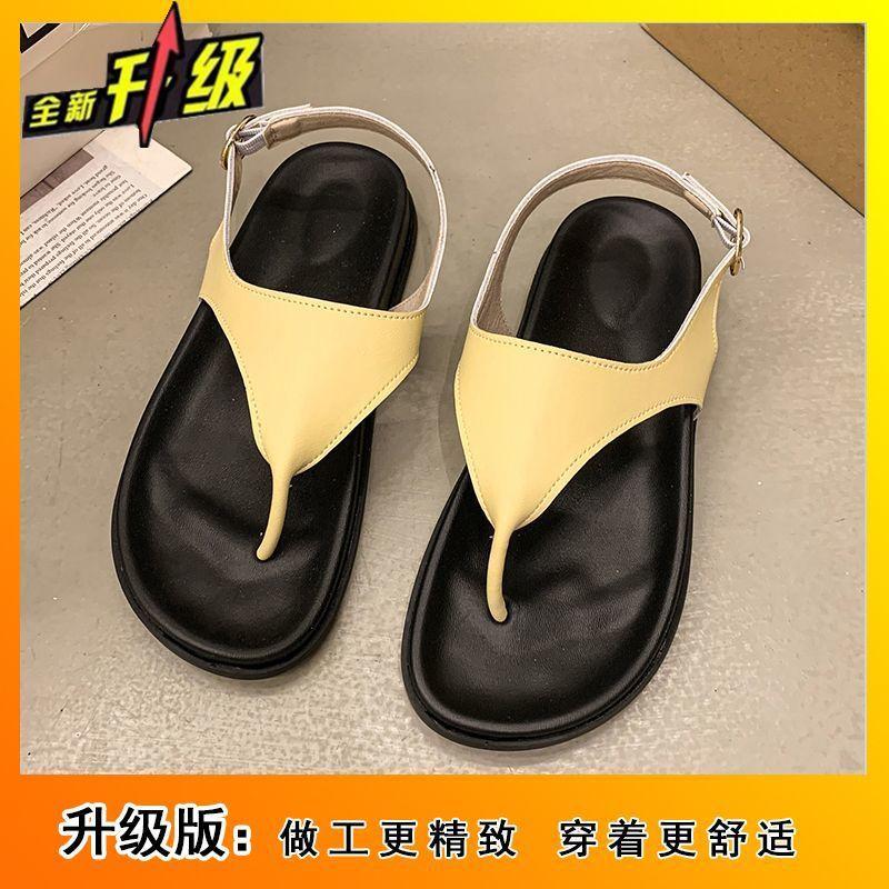Toe Slippers Women's Outer Wear 2025 Summer New Niche Design Flip-flops Women's Versatile Flat-bottomed Beach Sandals Women