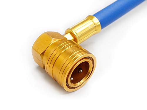 Air Conditioning Gas Charging Hose for R134a, Low Pressure Quick Coupler with Can Opener Valve, Long Gas Charging Hose, Japanese Instruction Manual