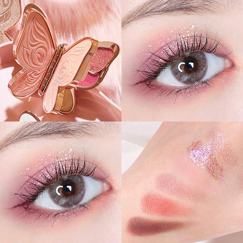 Butterfly Eyeshadow 6 Colors Lucky Koi Pearl Glitter Glitter Matte Earth Color 6 Color Makeup Eyeshadow Palette