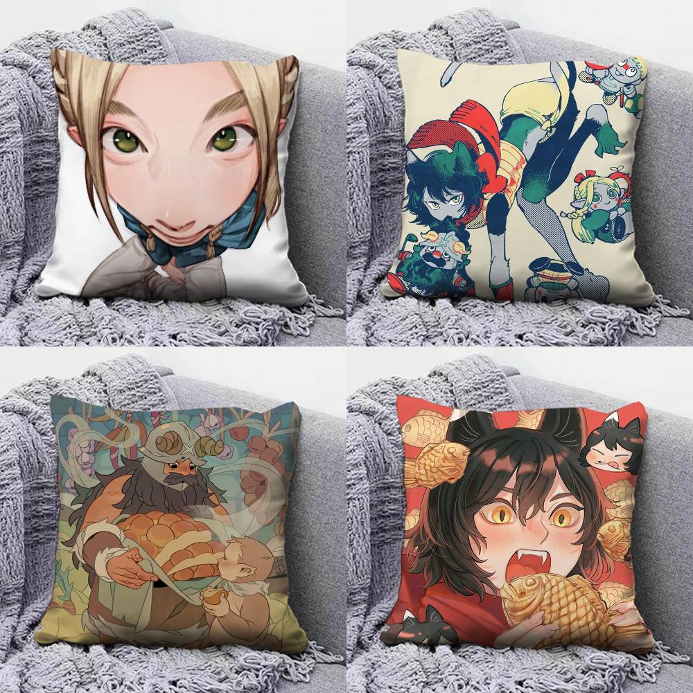 Delicious in Dungeon Anime Marcille Home Sofa Cushion Covers and Aecorative Custom Pillow Covers
