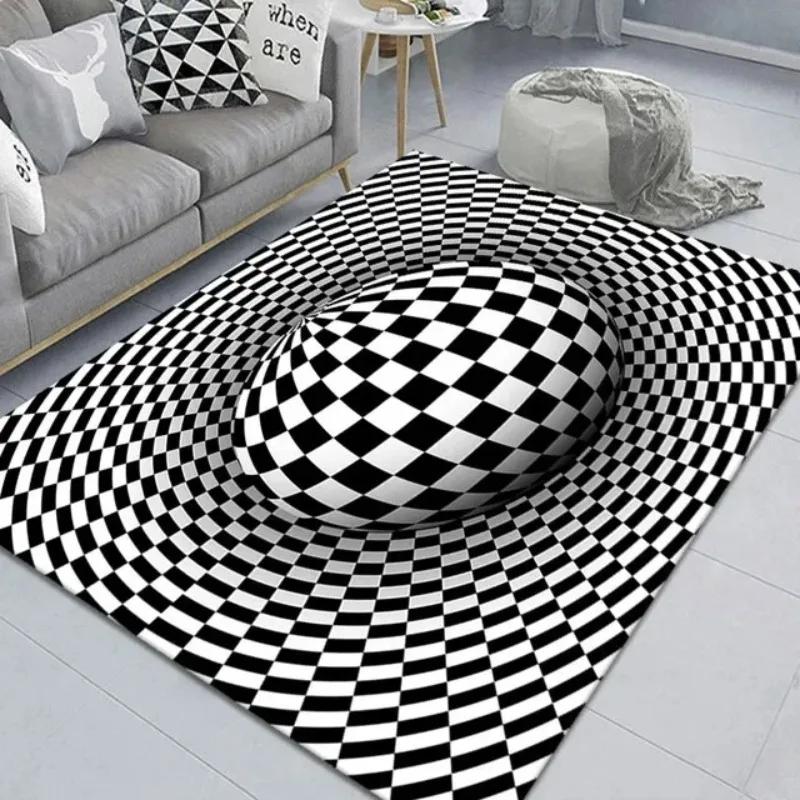 Подростковый ковер с 3D-эффектом вихря, иллюзия, коврик для прихожей, гостиной, спальни, геометрический оптический коврик-иллюзия, домашний декор, коврик