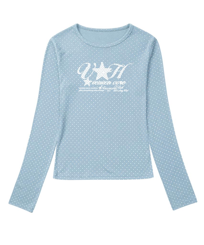 VENHIT Vh Star Logo Dot Slim Fit Long Sleeve_Light Blue
