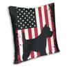 Westie West Highland White Terrier Dog USA Flag Throw Pillow Cover Polyester Cushions for Sofa Casual Cushion Covers