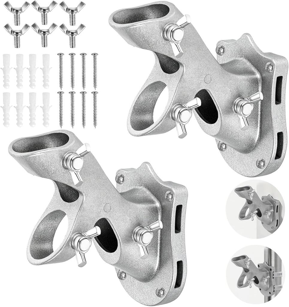 Flag Pole Holder for Outside House, Heavy Duty 1" Flag Pole Mounting Bracket, Aluminum Rustproof Flagpole Bracket Wall Mount with Stainless Hardware