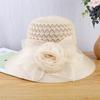 Mesh flower organza fisherman's hat children summer breathable sun visor elegant dome sun hat