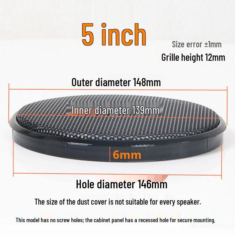 Speaker Grille Decorative Ring: Holeless Protective Cover for Car Subwoofer (1-10 inches)