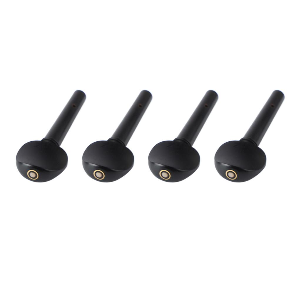 4PCS Viola Tuning Pegs Ebony Punching String Shaft Peg Replacement Violin Accessories Black