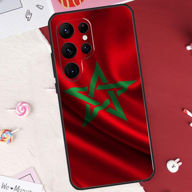 Morocco Flag Moroccan Case For Samsung Galaxy S21 S22 S23 S24 S25 S26 Ultra S10 S25 Plus S25 FE S20 FE Cover Shell