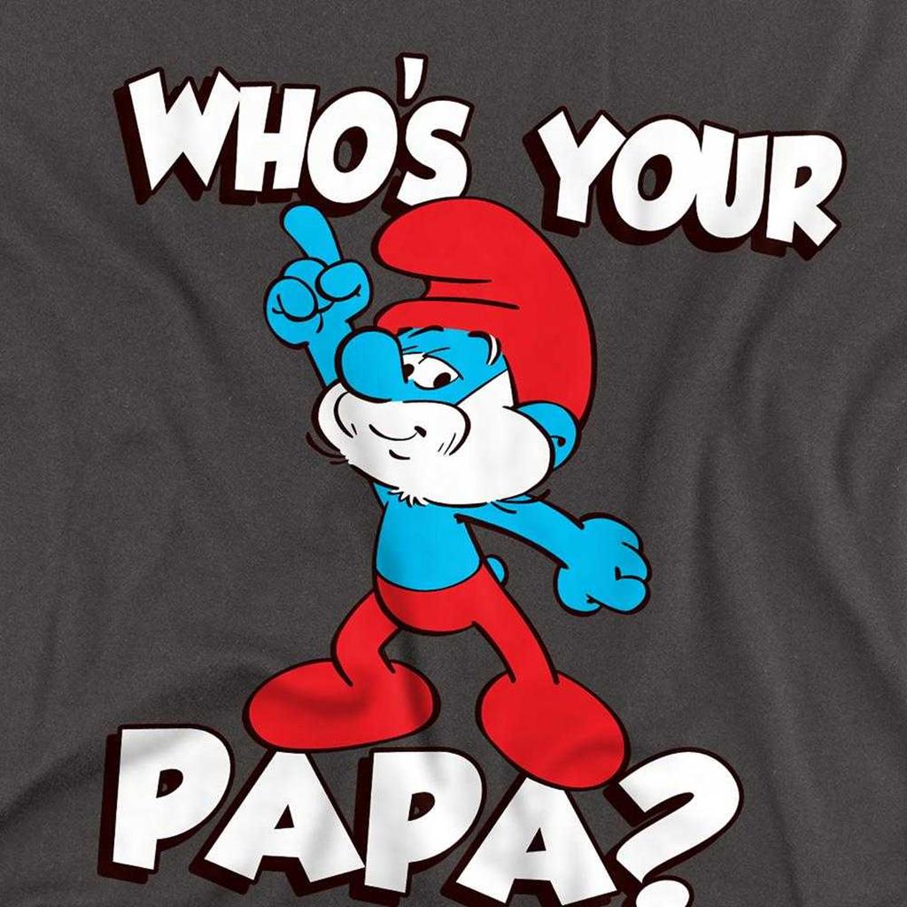 The Smurfs Unisex Adult Who´S Your Papa Smurf Long-Sleeved T-Shirt