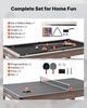 214cm Pool Table Combo Set, 3-in-1 Multi Game Billiards Tables with Dining Top and Ping Pong, 2 Benches for Storage and Accessory, Includes Ball Cue
