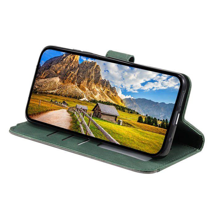 Étui portefeuille pour Samsung Galaxy A27 (5G) - Coque rabat - Noir - Cuir synthétique - Support intégré - 3 fentes pour cartes