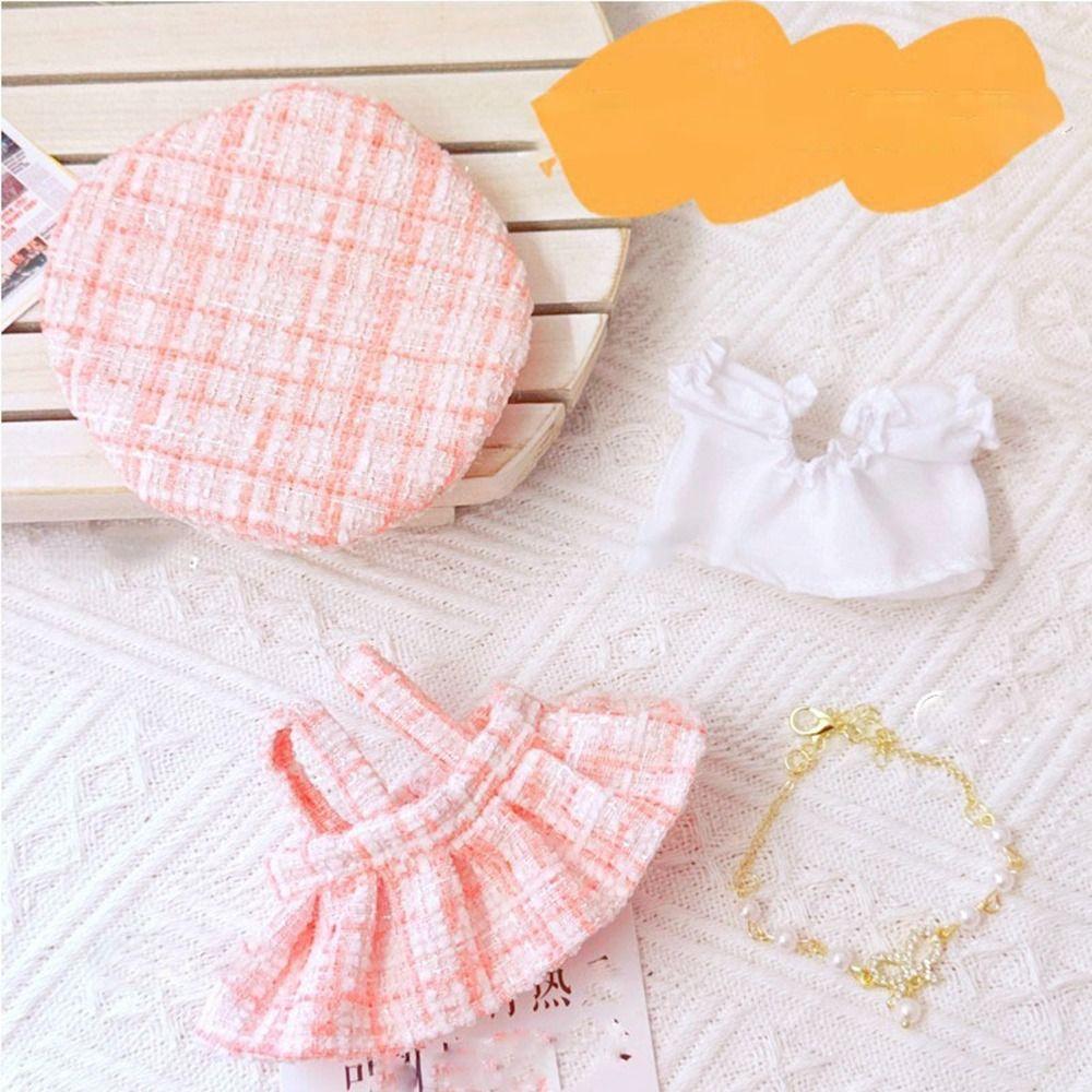 Cute Doll Lovely Clothes With Beret Hat Accessories 2 Colors Princess Dress Accessories 10cm Cotton Doll/EXO Idol Dolls