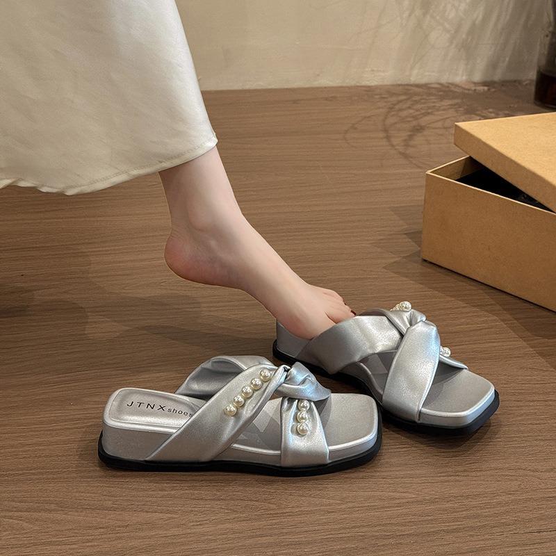 Новый стиль сандалии тапочки женская обувь на одном плече каблук тапочки