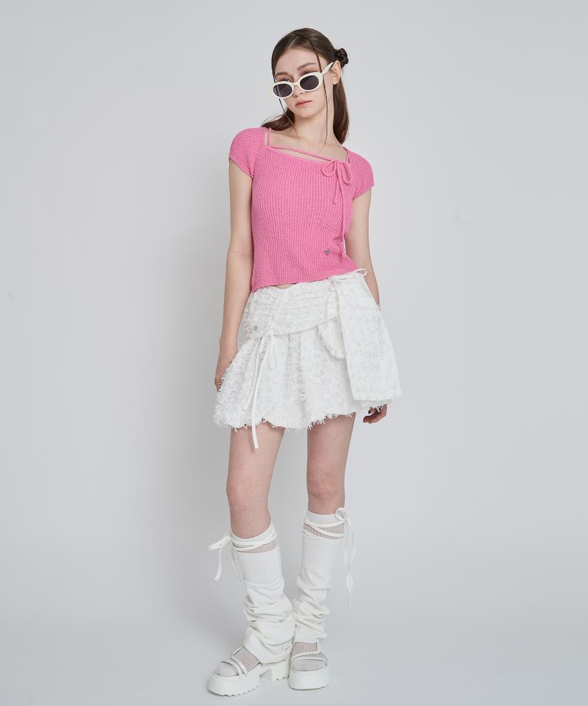 UNUSUALNORMAL Rupin 2Way Knit Top_Pink