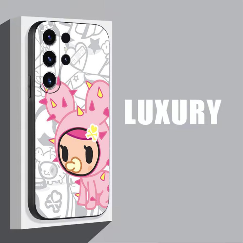 Япония Милый T-Tokidoki Чехол для телефона для Samsung Galaxy S25 S24 S23 S22 S21 S20 Plus Ultra Note20 Мягкий Черный