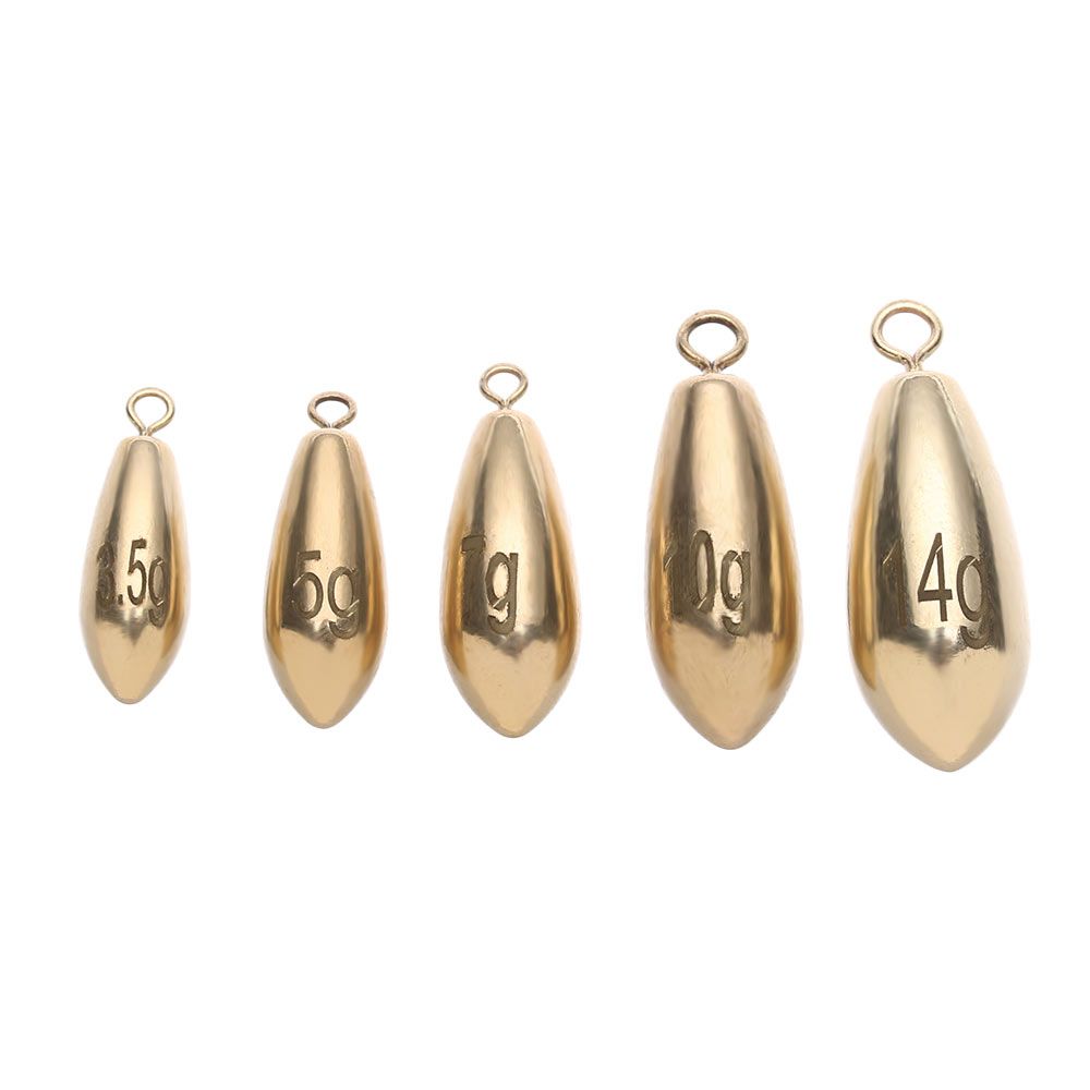 5pcs Split Weights Line Sinkers Brass Fishing Lead fall Sinker Hook Connector