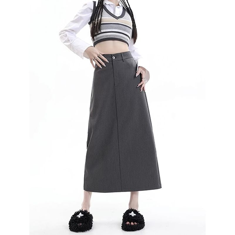 mm Gray Fat Sister Covering A- line Dress Suit