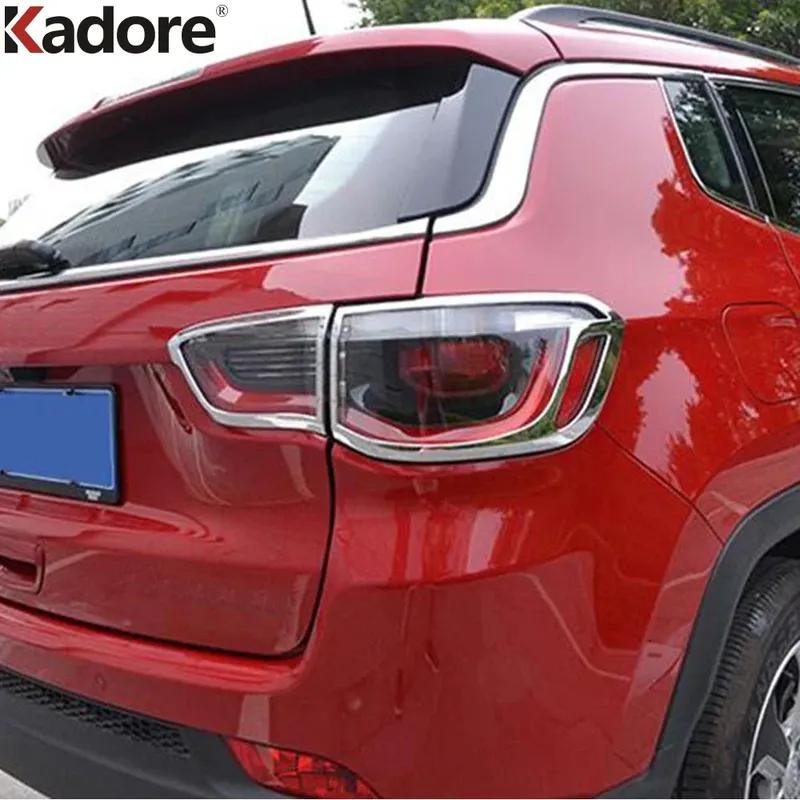 Для Jeep Compass 2017 2018 Хромированные накладки на задние фонари автомобиля, рамки задних фонарей, аксессуары