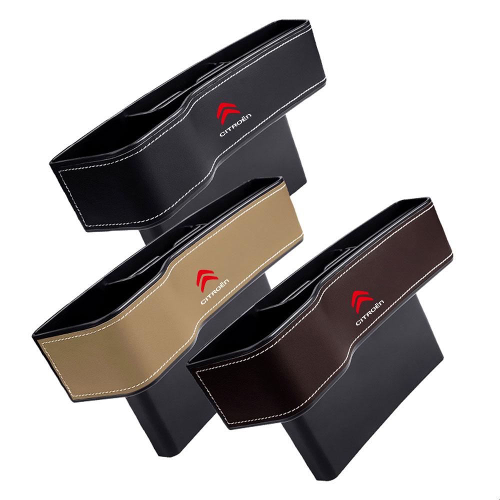 2 шт. Коробка-органайзер для щелей сиденья автомобиля Кожаный вкладыш-заполнитель зазора для Citroen C1 C3 C4 Grand Picasso C4L C5 C6 C8 VTS Aircross C5x7