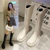 2025 Autumn and Winter New Velvet Boots Women's High-heeled Fashion Round-headed Knight Boots Tall and Thin Boots Women
