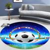 Soccer Ball Round Area Rug – Football Game Theme Carpet – Non-Slip Floor Mat for Living Room or Kids' Room, Washable Home Decor