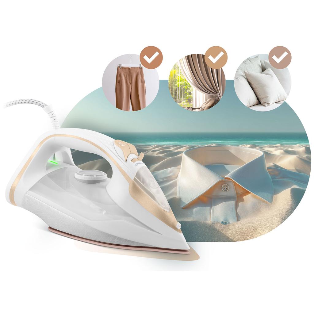 Berdsen Steam Iron, Ceramic Soleplate, Vertical Steam Function