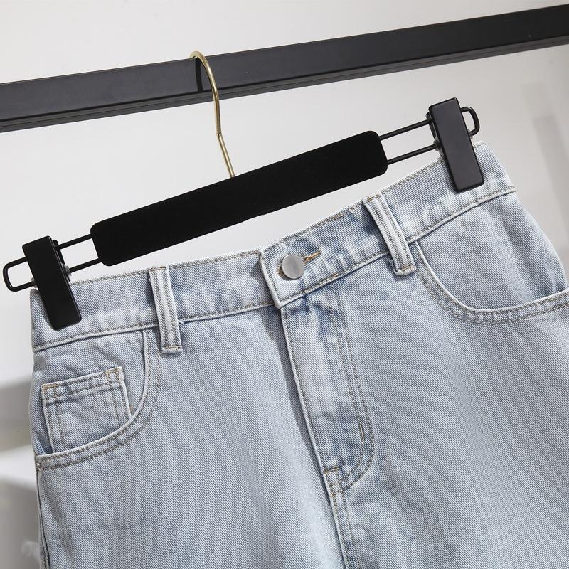 Plus Size Short Jeans for Women Summer Casual Loose Women's Clothing Denim Shorts Wide Leg Burrs Jean Shorts Pants