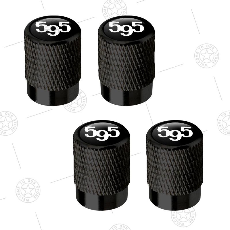 4pcs 595 Logo Car Wheel Tire Valve Caps Air Stem Aluminum Accessories For Fiat Abarth 695 Competizione Turismo 124 Spider Palio