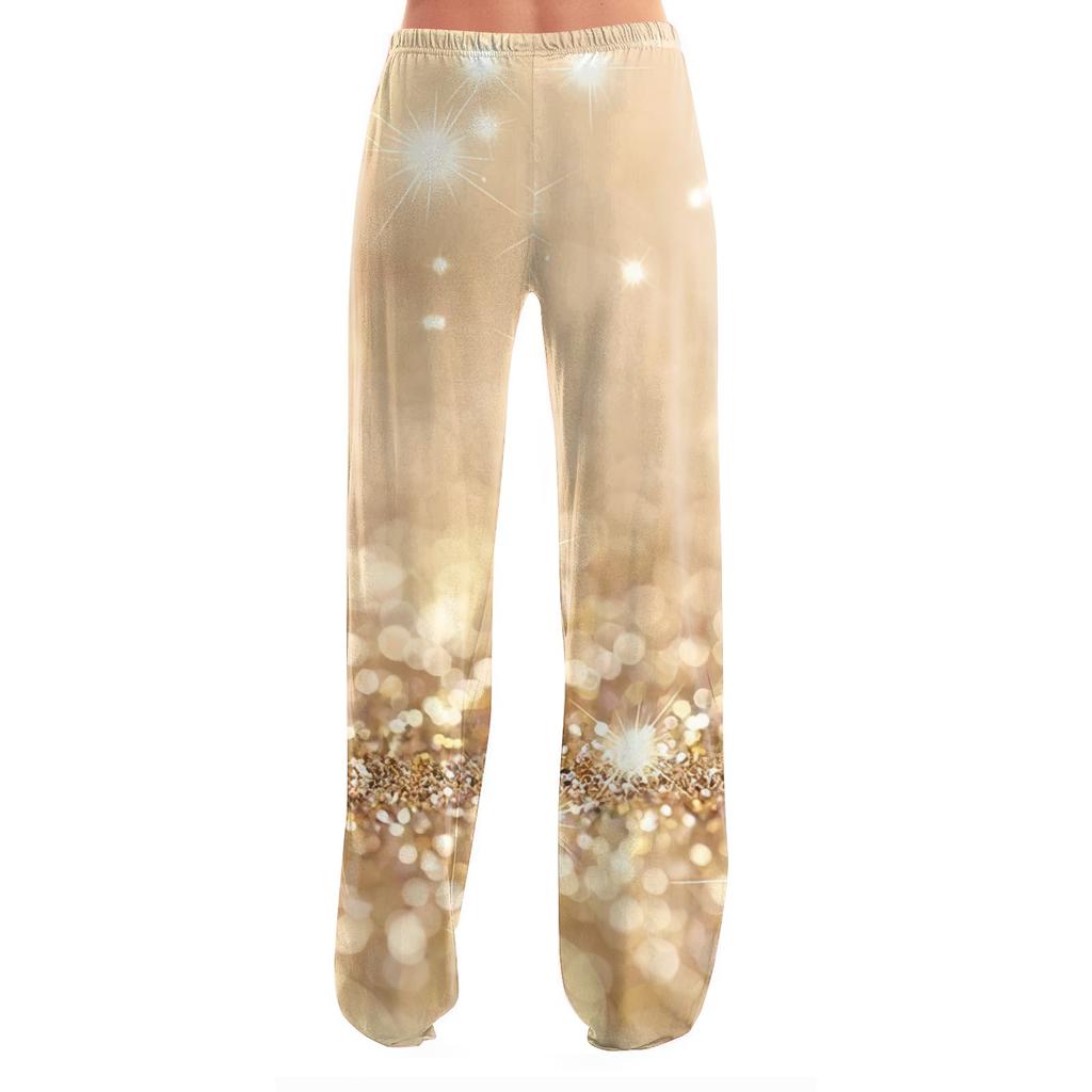 Женские милые брюки с цветочным принтом на завязках, повседневные пижамные брюки