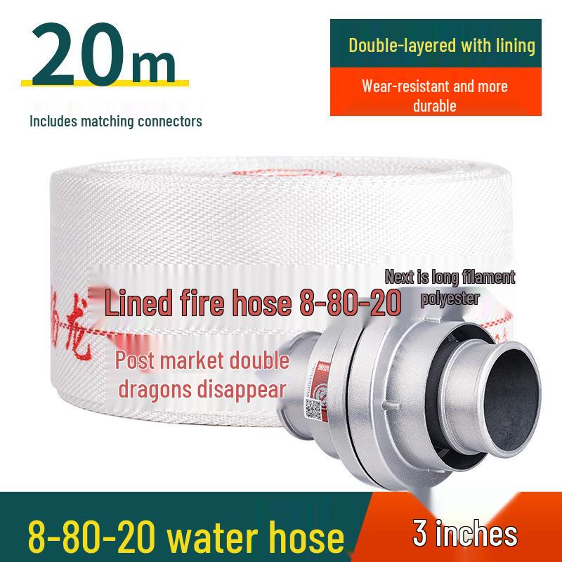 Пожарный рукав высокого давления 2,5 дюйма, тип 8, 65 национальный стандарт, доступный длиной 20/25 метров, с полиуретановым водяным шлангом, сумкой и пистолетным соединителем