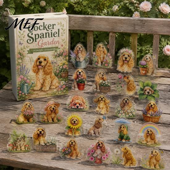Pet Lover Surprise Gifts Dog Advent Calendars 2026, 24 Days Christmas Countdown Calendar with 2D Acrylic Holiday Gift Box Ornament,