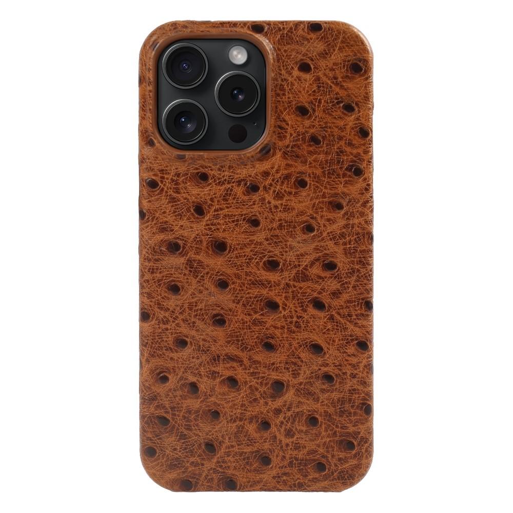 Ostrich Genuine Leather Case For iphone 16 Pro Max 15pro 14 13 12 11 XR XSMAX SE4 Real Cowhide Back Cover Coque Shell