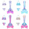 Kids Mermaid Tail Swimsuit Set for Girls (No Monofin) – Bikini Swimming Costume for Party & Cosplay