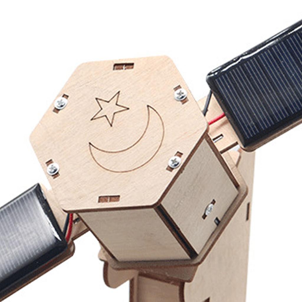 Kids 3D Wooden Puzzles Solar Power STEM Toy DIY Space Satellite Model Craft Educational Science Building Kit