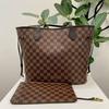 [Б/У] Сумка-тоут Neverfull Mm из клетчатого водостойкого канваса с кожаной отделкой - Отличное состояние #1JW0QBH