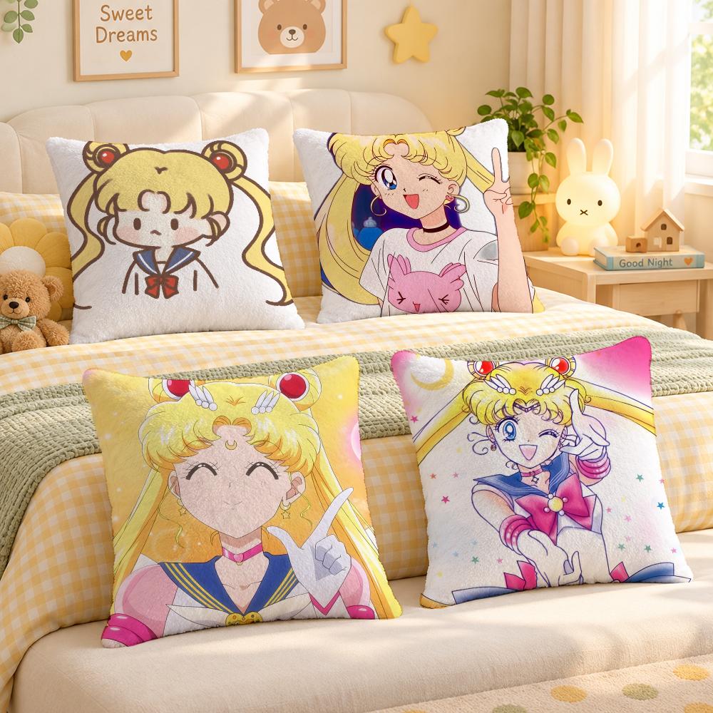 Anime Sailor Moon Magical Cushion Cover Personalized Soft Plush Pillow Living Room Home Sofa Bedroom Office Car Cushion